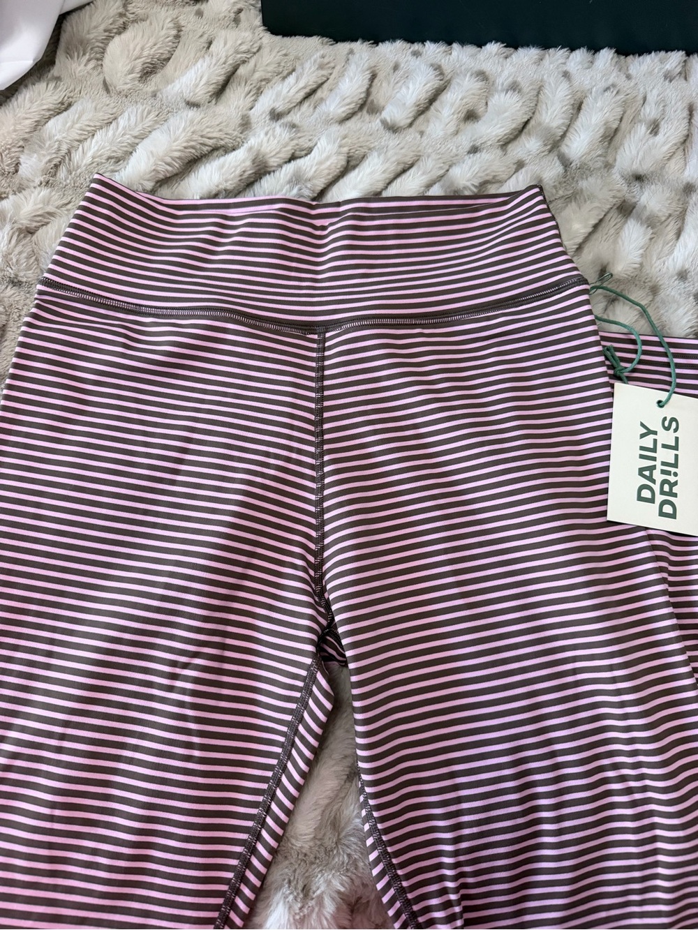 Daily Drills taffy and mocha striped go leggings